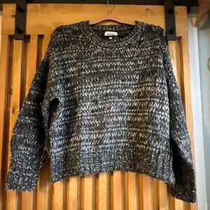 Charcoal Sweater white & bits of other colors crew neck Oversized